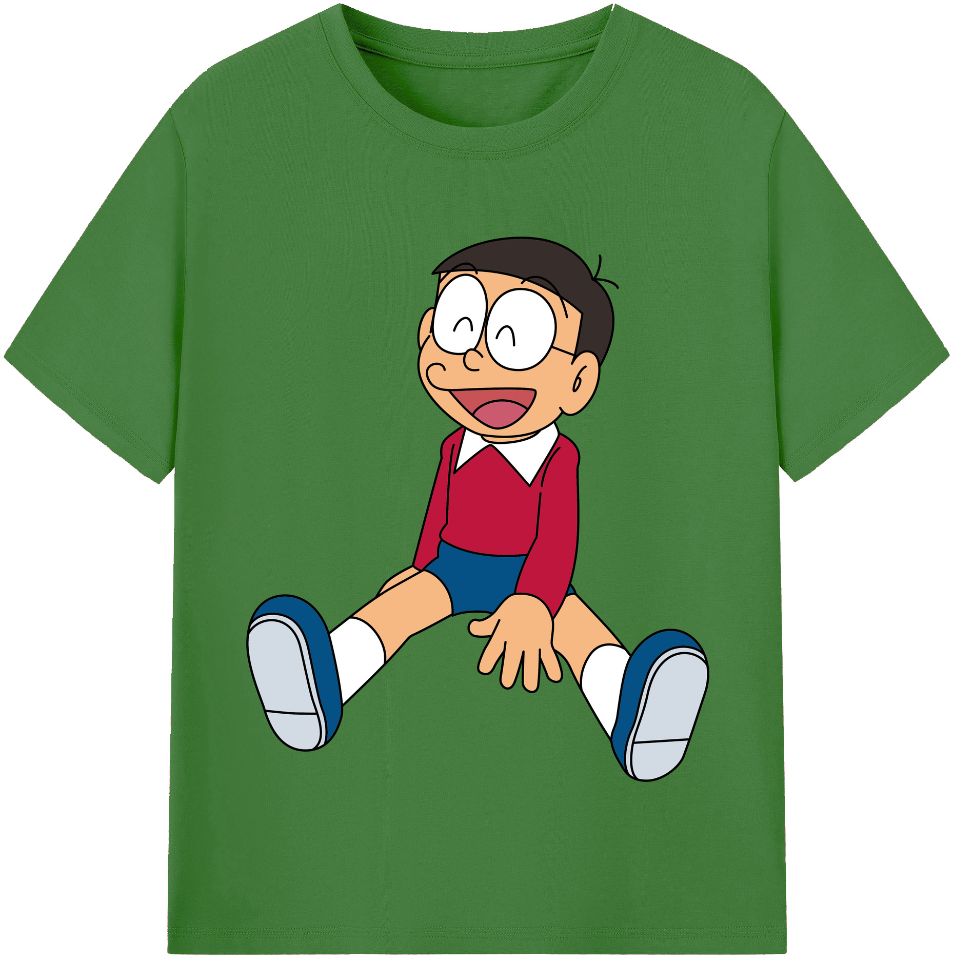 （画像用） ドラえもん 野比 のび太 Doraemon Nobita Nobi レディースカジュアルプリントTシャツ（綿100％）